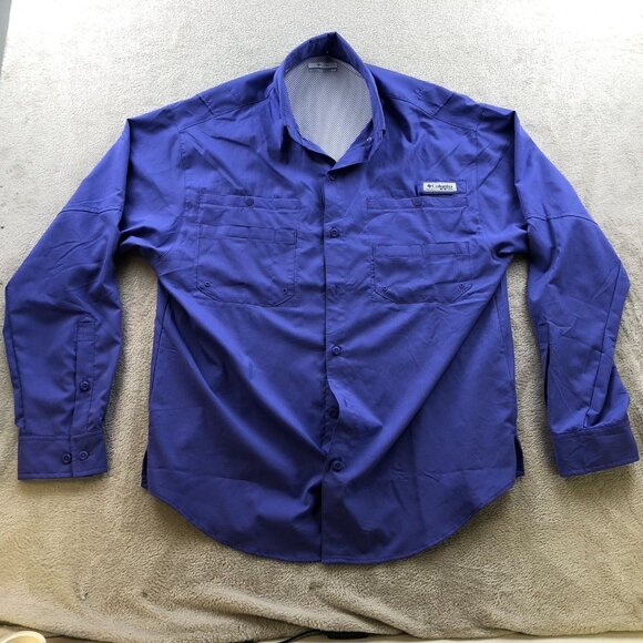 Columbia Mens Fishing Shirt Medium Long Sleeve Activewear Button Up Outdoors - Picture 14 of 15